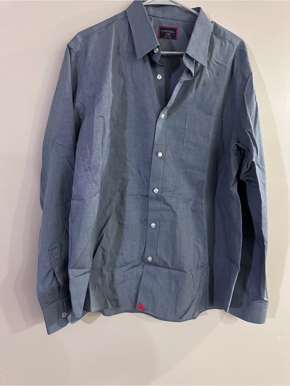 UNTUCKit Men's Button-Down Dress Shirt in Slate Blue